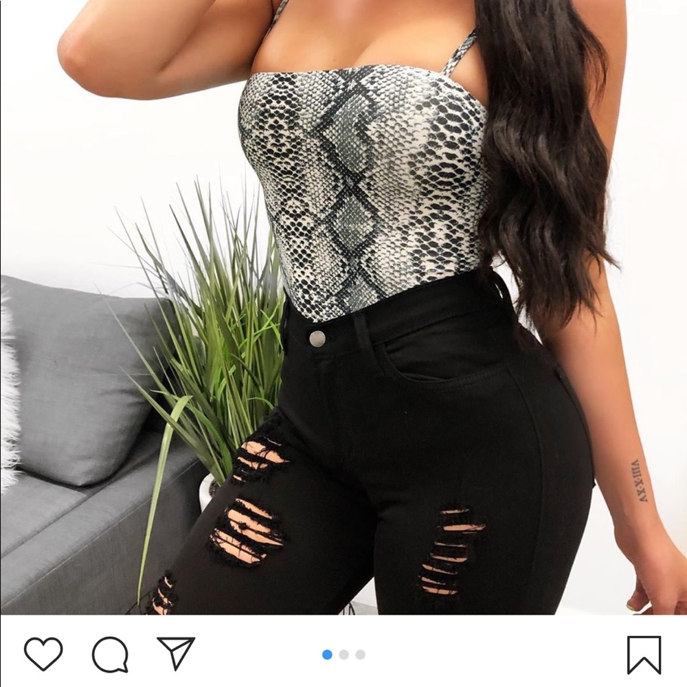 Snake print bodysuit